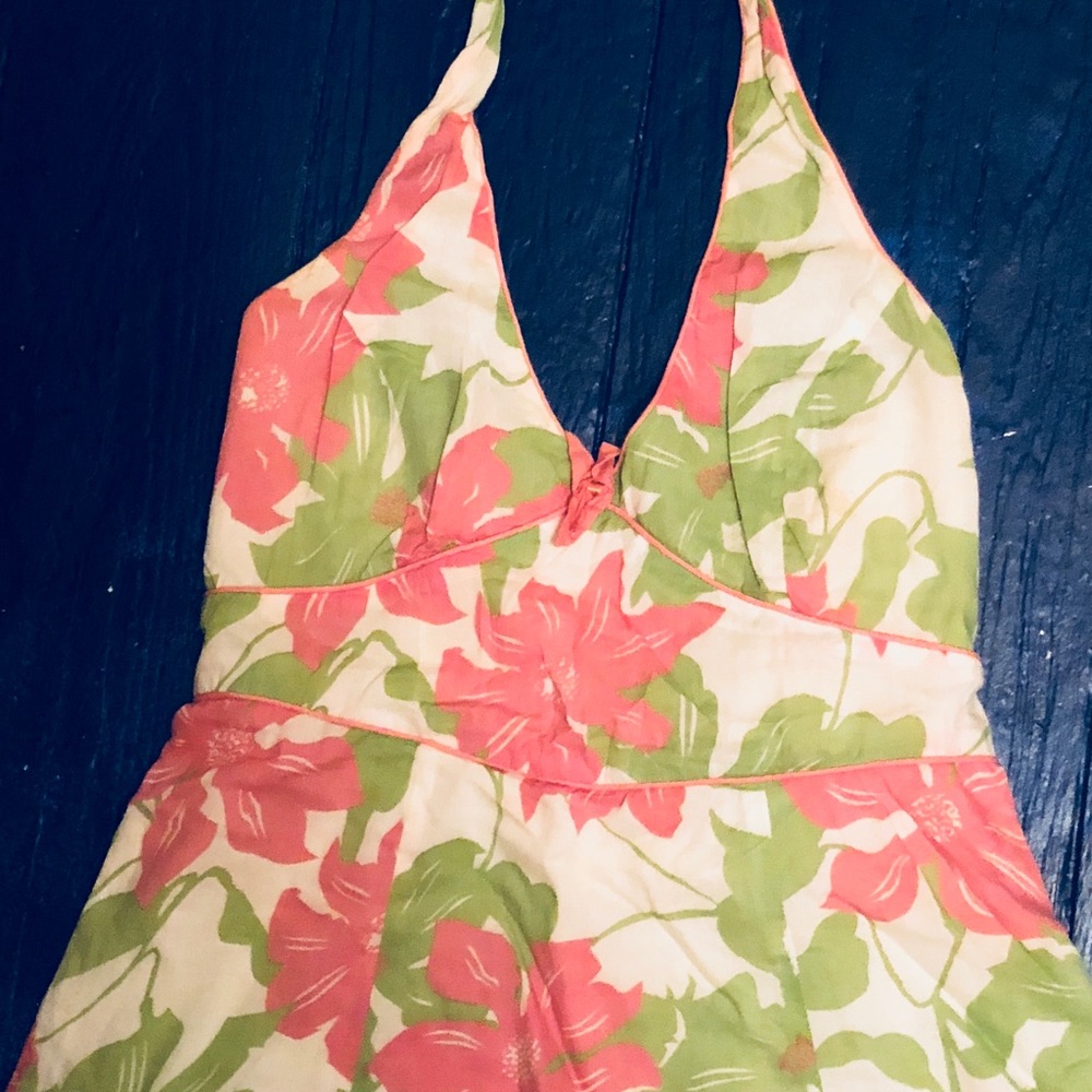 Anthropologie Floral Halter Dress Size 10